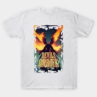 fantastic wings devil skull on rock graphic design and illustration by ironpalette T-Shirt